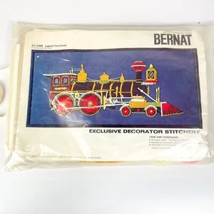 Bernat Crewel Embroidery Kit SO 9082 Last Of the Giants Steam Train 28x12 NOS - Picture 1 of 6