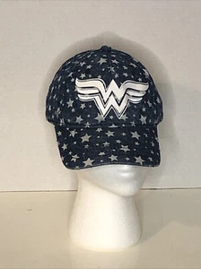 DC SuperHero Girls Wonder Woman Hat Youth One Size Adjustable Cap Denim - Picture 1 of 9