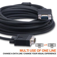 Tainston VGA to VGA Cable HD15 Monitor Cable with Ferrites Male to Male-75 Feet 