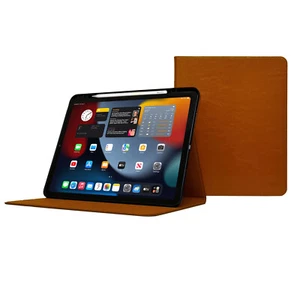 Funda iPad Pro 12.9" - 6ª/5ª Generación - 2021 - Cuero Genuino Marrón - Porta Lápices - Imagen 1 de 9