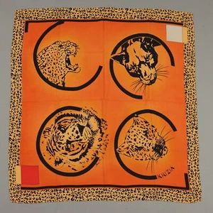 Krizia Scarf Vintage Silk with Felines Italy Original Box - Picture 1 of 6