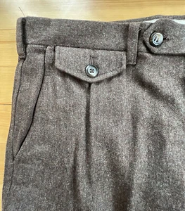 Pantalones vintage Christian Dior Monsieur 38x32 para hombre pantalones de lana frontal plano marrón - Imagen 1 de 14