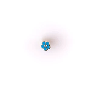 Freimaurer Brosche 7,5mm Vergiss mich nicht künstlicher Glitzer in der Mitte - Bild 1 von 2