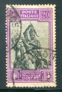 1928 Italia Regno Filiberto 20 lire usato annullo originale siglato Enzo Diena - Imagen 1 de 1