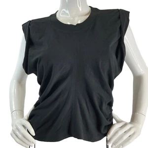Alexander Wang Shirt Womens Size Large High Twist Crop Top Black Msrp $175 Nwt - Picture 1 of 12