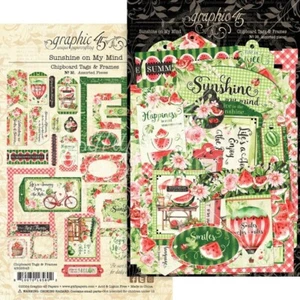 GRAPHIC 45 ~ SUNSHINE ON MY MIND ~ Chipboard Tags and Frames - Picture 1 of 2