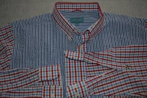 44843-a Castaway Nantucket Island Dress Shirt Blue Red Striped Plaid Size XL Men - Picture 1 of 8