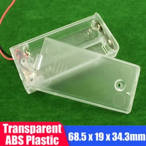 2 x AA Battery Holder Box Case Transparent Enclosed Clear with On/Off Switch - Picture 1 of 6