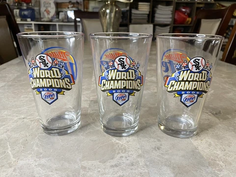 Chicago White Sox 2005 World Series Pint Glass Cups Set Of 3 Cover