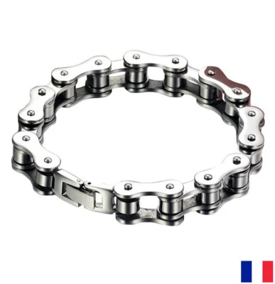 Bracelet Jewelry Bijoux chaine de moto en Gourmette Homme couleur Argenté V1