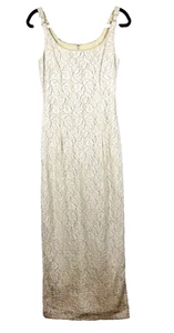 Vintage 90s Y2K Crochet Maxi Dress Size 7/8 Stretch Sleeveless Whimsical Regency - Bild 1 von 15