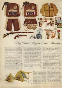 1955 PAPER AD COLOR 3 PG Davy Crockett Outfit Camera Tent Bear Head Guitar Watch - Picture 1 of 3