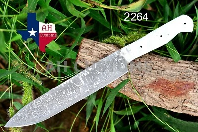 CUCHILLO DE CHEF DAMASCO HOJA EN BLANCO FORJADO A MANO PERSONALIZADO HAZ TU PROPIO MANGO AH -2264 Foto 1 de 4