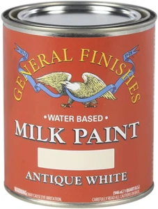 General Finishes Water Based Milk Paint, 1 Pint, Antique White 16 Fluid Ounces - Picture 1 of 3
