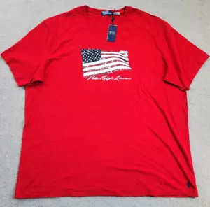 Polo Ralph Lauren Mens American Flag Red Graphic Tee Patriot Big & Tall 4XLT - Picture 1 of 10