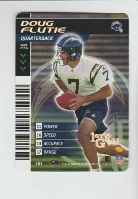 2002 NFL Showdown 1st and Goal Gold Foil #161 Doug Flutie, San Diego Chargers - Image 1 of 2