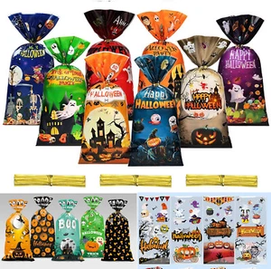 50X Halloween Cellophane Cello Bags Treat Bags Sweet Biscuit Cookies Party Favor - Picture 1 of 16