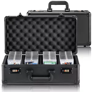 VEVOR 108 PSA Graded Card Storage Box 4 Slots Sports Card Holder Case Coded Lock - Picture 1 of 12