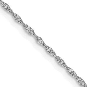 16" 14K White Gold .95 mm Carded Cable Rope Chain Necklace - Picture 1 of 5
