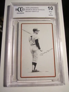 1978 MICKEY MANTLE LANDSMAN SPORTS BASEBALL CARD BCCG GRADED 10 MINT - BBA-23E - Picture 1 of 2