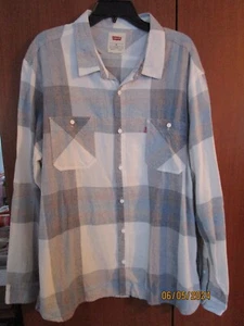 Levi's Levi Strauss kariertes Shirt Gr. XXL 100 % Baumwolle Brustumfang 49 Länge 31,5 Zoll - Bild 1 von 5