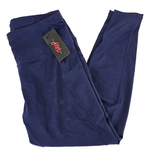 TGP Womens Dark Blue High Waisted Yoga Gym Pants Tummy Control Workout Leggings - Picture 1 of 5