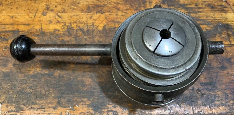 DAVOS 2J Collet Chuck  AND 21 Hardinge Collet Set by 1/16”, 2 ¼-8 Backing Plate - Image 1 of 4