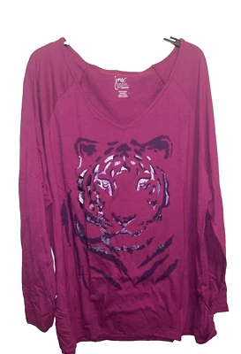 JMS Women's LS Pullover Shirt, Berry, 4X - Image 1 of 4