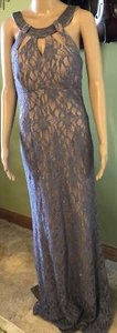 Gown/Dress-long -size 11-With Nude Underlay -City Triangles - Picture 1 of 12