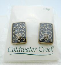 Coldwater Creek NOS Gold Tone Rhinestone Clip Earrings