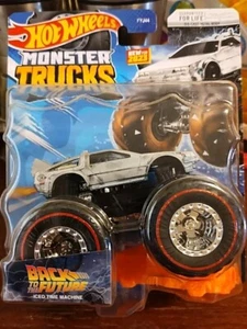 Hot Wheels Monster Trucks Back To The Future ICED TIME MACHINE Treasure Hunt HTF - Picture 1 of 3