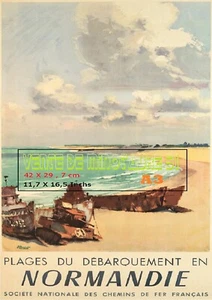 Sncf -plages du débarquement en Normandie 14 - affiche plastifiée - Bild 1 von 24