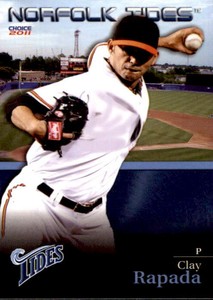 2011 Norfolk Tides Choice #31 Clay Rapada Chesapeake Virginia VA Baseball Card