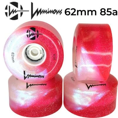 Luminous Rollschuh LED Rollen (4Stück) 62mm 85a Cotton Candy Weiß/Pink