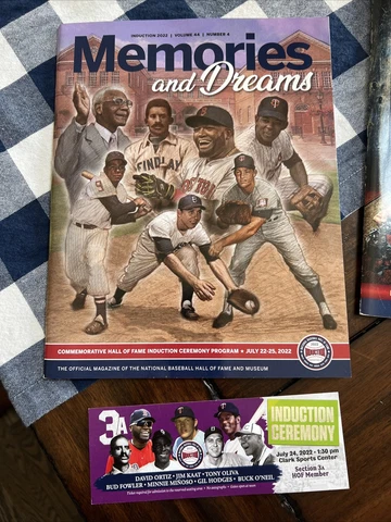 2022 Baseball Hall Of Fame Induction Ticket Program Cooperstown Hof David Ortiz Cover