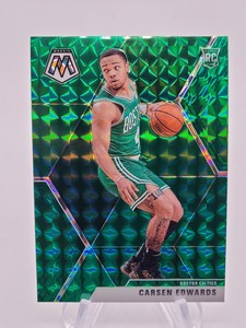 2019-20 Panini Mosaic Rookies Green Prizm Carsen Edwards #220 Rookie RC Celtics