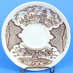 Staffordshire Alfred Meakin Saucer 5.5" England Fair Winds NY Harbor 1830 - Picture 1 of 6