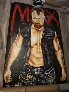 AEW Jon Moxley Limited Edition Print Dorsey Art #/300 All Elite Wrestling Rare - Picture 1 of 3