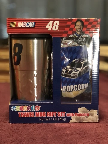 NASCAR Jimmie Johnson NASCAR Travel Mug Gift Set W/Popcorn Box by Galerie 2014 Cover