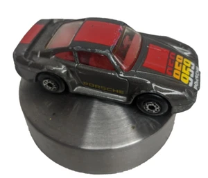 Vintage Matchbox Porsche 959 Die Cast Toy Car 1986 Charcoal Gray Red Interior - Picture 1 of 5