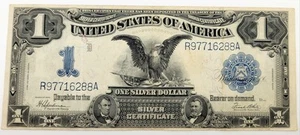 ELLIOTT/BURKE 1899 $1 BLACK EAGLE. NO TEARS OR PINHOLES - Picture 1 of 6