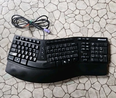 Rare Microsoft Natural Ergonomic Keyboard Elite Black KU-0045 X820767-002  - Image 1 of 4