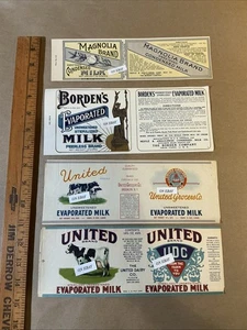 Group Of 4 Pre-1950s Evaporated Milk Labels United Dairy Borden Co. INV-AQ1058 - Picture 1 of 24