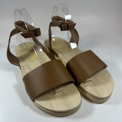 Zuecos Sven EU 40/US 9.5 Tobillo Plano Envoltura Cuero Marrón Hechos en EE. UU. ¡NUEVOS CON ETIQUETAS! Foto 1 de 4