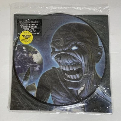 IRON MAIDEN ~DIFFERENT WORLD/FEAR OF THE DARK ~CANADA SEALED EMI~7" PICTURE DISC - Image 1 of 2