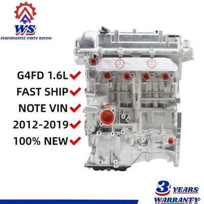 Conjunto de motor de bloque largo para Kia Rio Soul Hyundai Veloster G4FD 1,6 L 2012-19 Foto 1 de 4