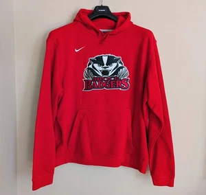 Vintage Nike Hoodie Center Swoosh Sweater Embroidered Wisconsin Badgers Size XXL - Bild 1 von 8