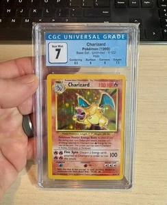 Pokemon Charizard Holo 1999 CGC Universal Grado 7 casi nuevo juego #4/102 - Imagen 1 de 2
