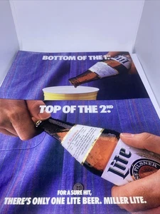 Pubblicità stampa vintage Miller Lite 1987 tema baseball 8”X11”. Pubblicità colorata vintage SF1 - Foto 1 di 3