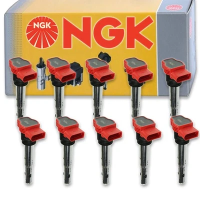 10 pcs NGK Ignition Coil for 2007-2011 Audi S6 5.2L V10 - Spark Plug Tune Up gn - Image 1 of 4